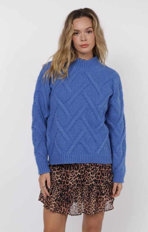 On Stage Mock Neck New Cable Sweater