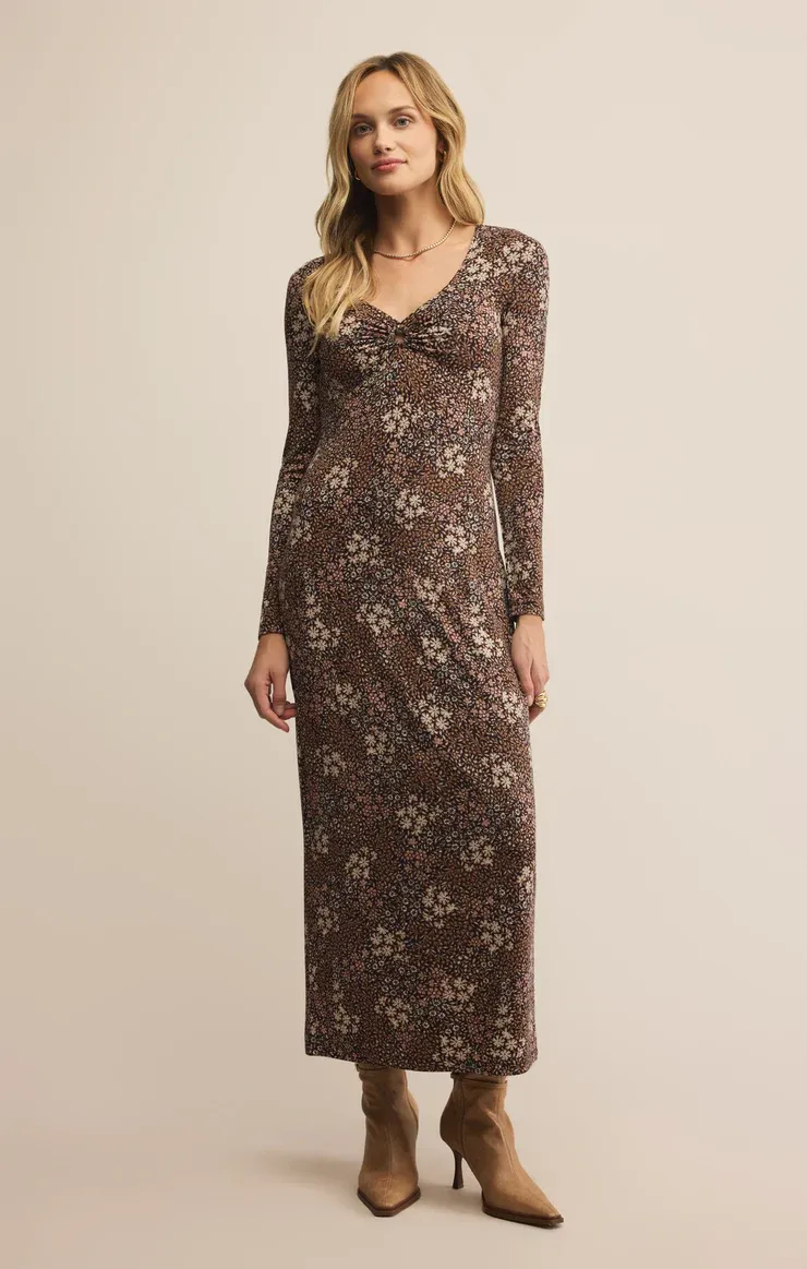 Exhale Sable Floral Midi Dress