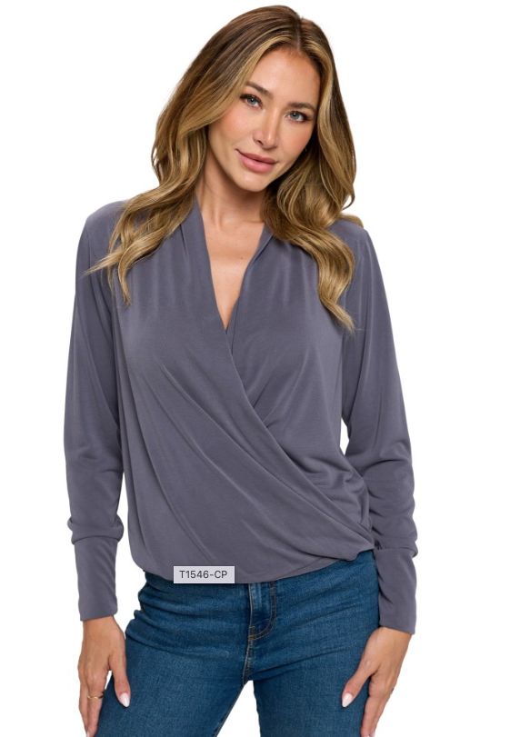 Long Sleeve Surplice Top