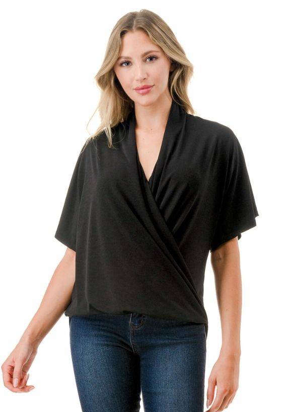 Short Sleeve Surplice Top