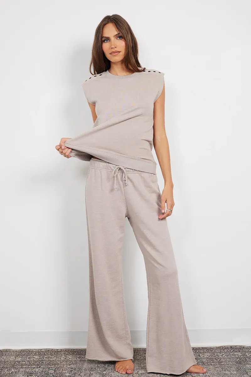 Sleeveless Eyelet Crewneck Sweater