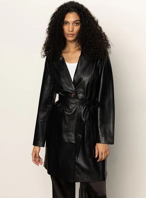 Vegan Leather Coat