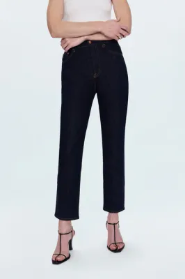 Bri Ankle HR Slim Straight Jean - Nightfall Wash