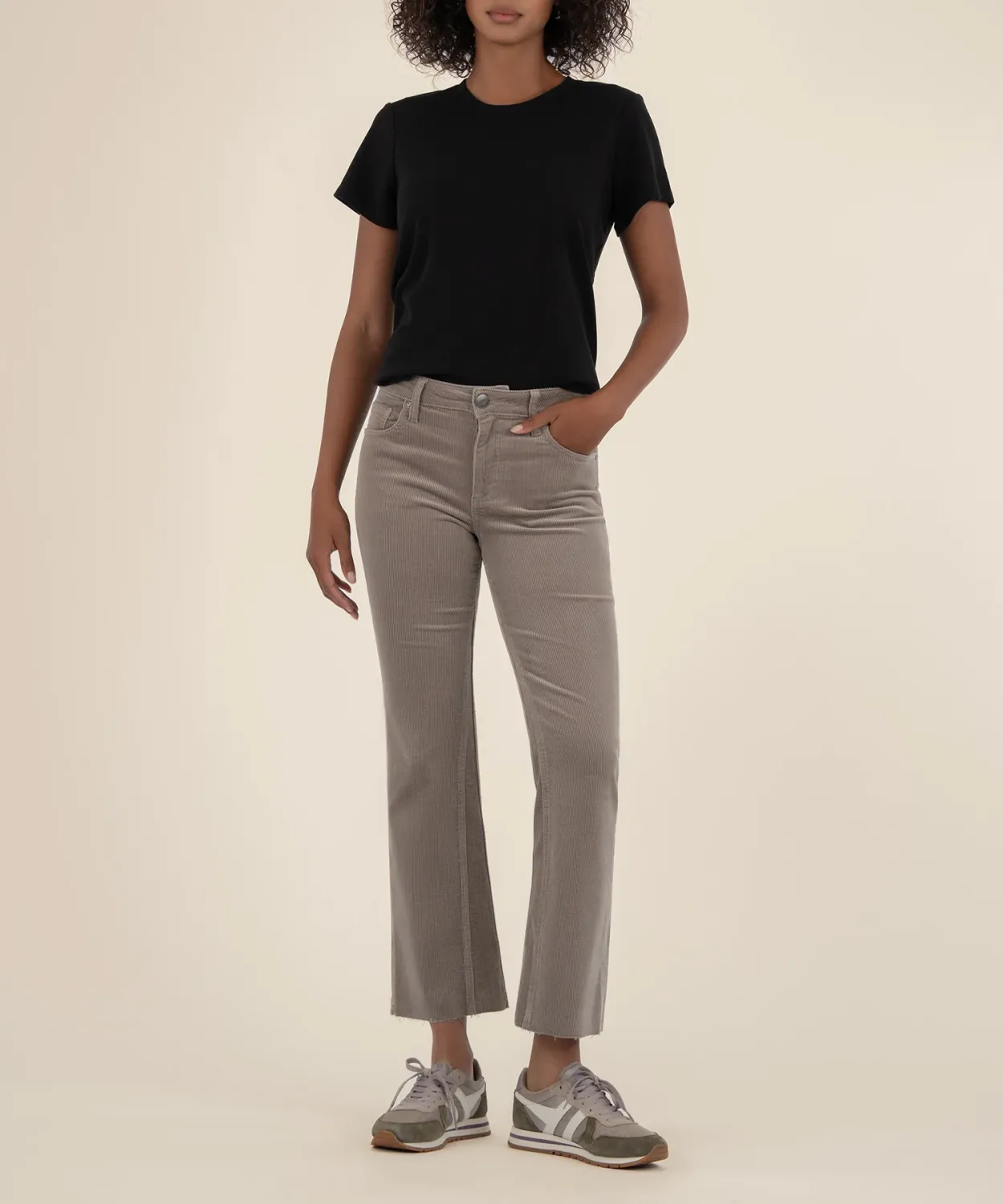 Kelsey Corduroy Ankle Flare Pant - Rosemary