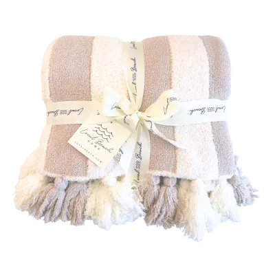 Striped Luxe Home Blanket with Tassels