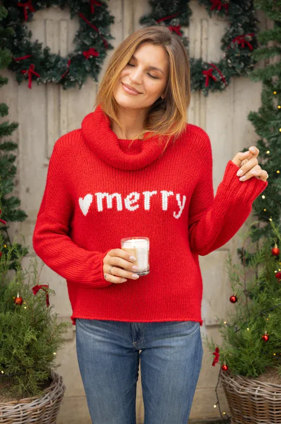 Merry Heart Cowl Chunky Sweater