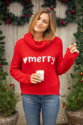 Merry Heart Cowl Chunky Sweater