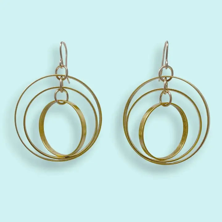 Golden Astrolabe Earrings