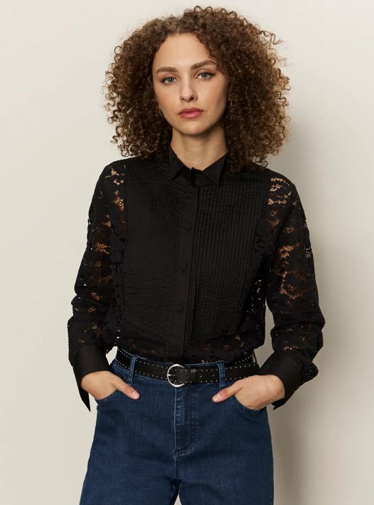 Serendipity Lace Tuxedo Shirt