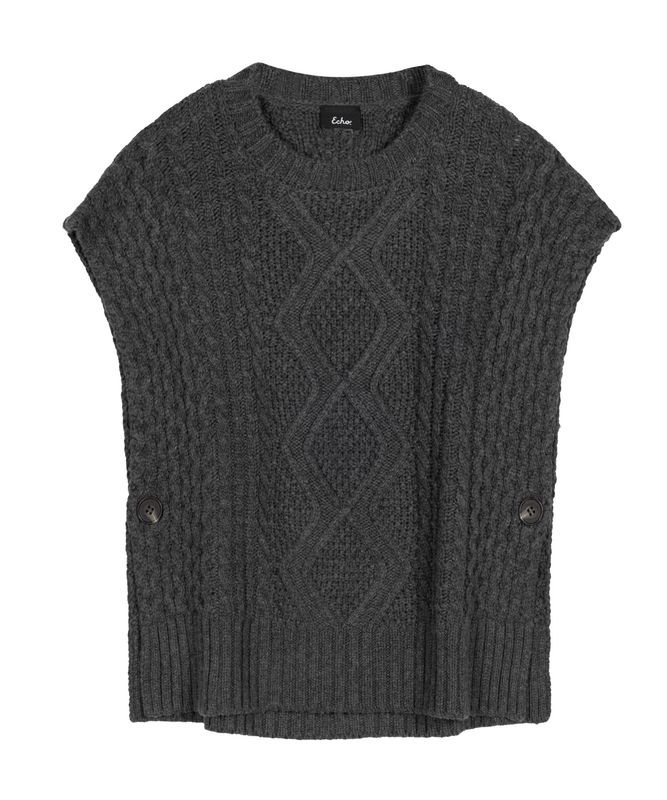 Mixed Cable Open Side Poncho