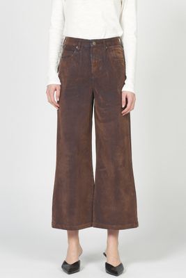 Audrey Wide Leg Ankle Pant - Bison