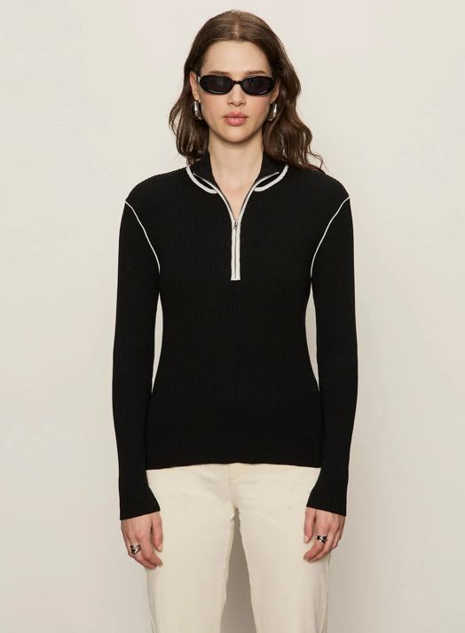 Sporty Rib Zip Up
