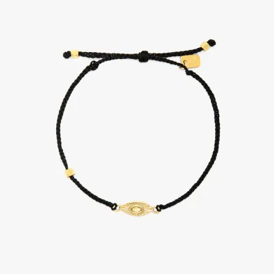 Sunburst Eye Charm Gold Bracelet