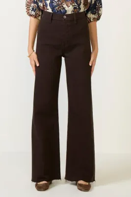 Penny High Rise Wide Leg Jean - Mocha