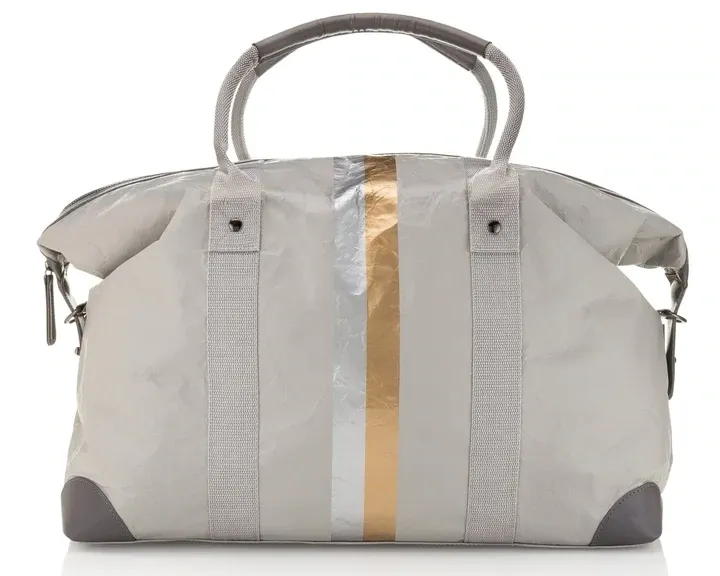 The Weekender - Gray with Metallic Double Line