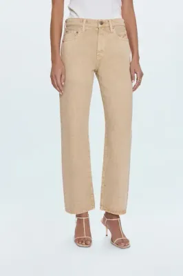 Lexi Bowed Straight Leg Jean - Sand Dollar