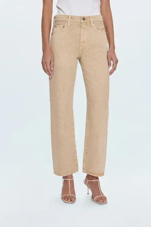 Lexi Bowed Straight Leg Jean - Sand Dollar