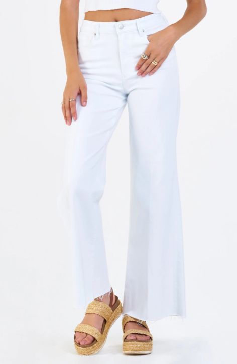 Fiona Wide Leg Jean - Optic White