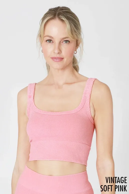 Vintage Chevron Crop Top