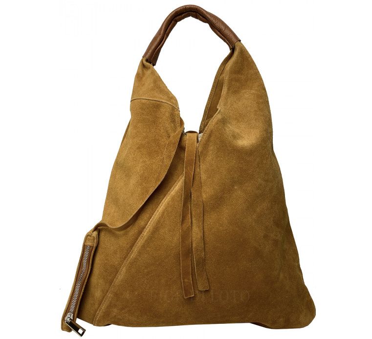 Borgo Suede Bag with Leather Handle