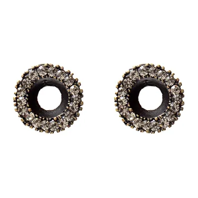Open Circle Crystal Stud Earring