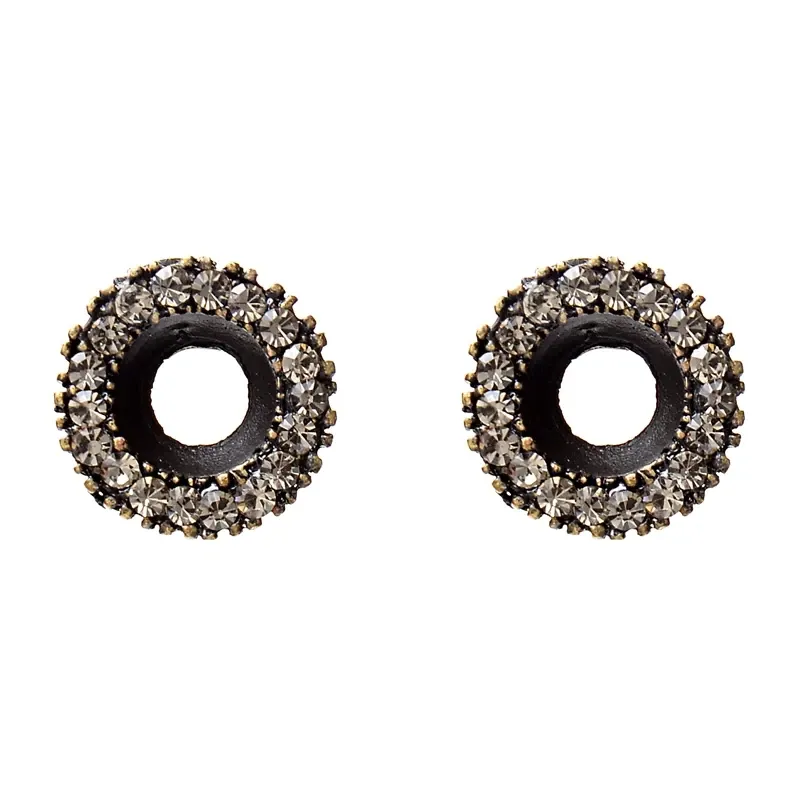 Open Circle Crystal Stud Earring