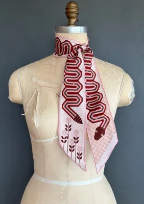 Summer Eden Linen Ribbon Scarf