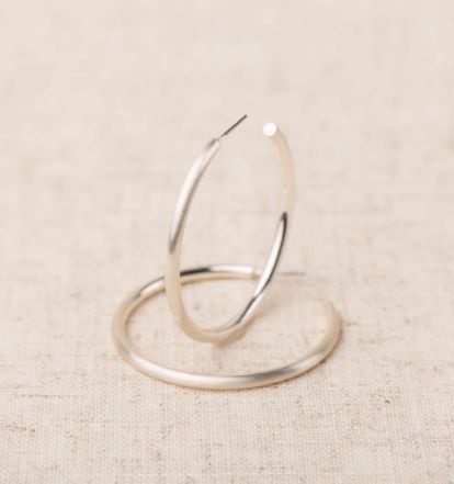 Estonia Silver Large Hoop