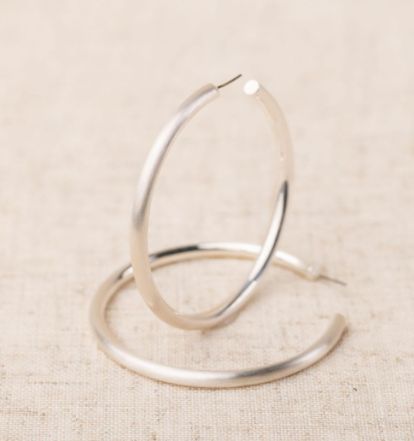 Salem Silver Large Hoops