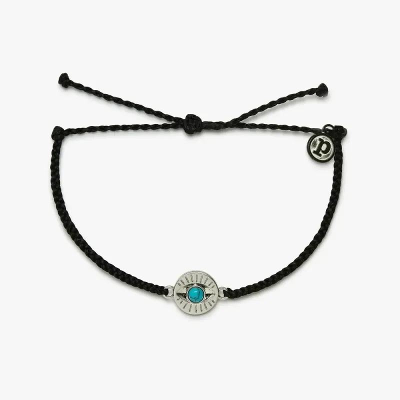 Gemstone Eye Coin Bracelet