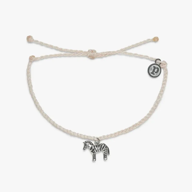 Zebra Silver Charm Bracelet
