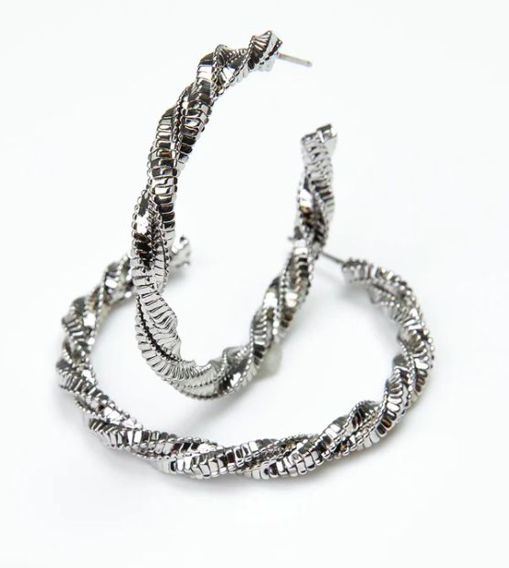 Nadine Large Silver Earrings