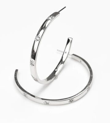 Anders Large Silver Earrings