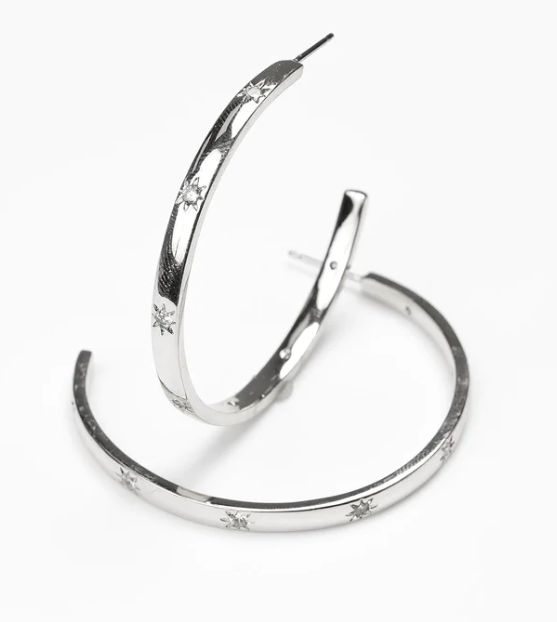 Anders Large Silver Earrings