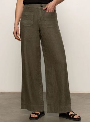The Linen Marine Wide Leg Pant