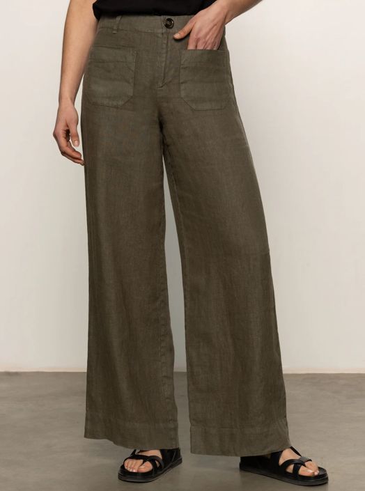 The Linen Marine Wide Leg Pant