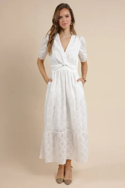 Sunlit Path Twist-Front Maxi Dress