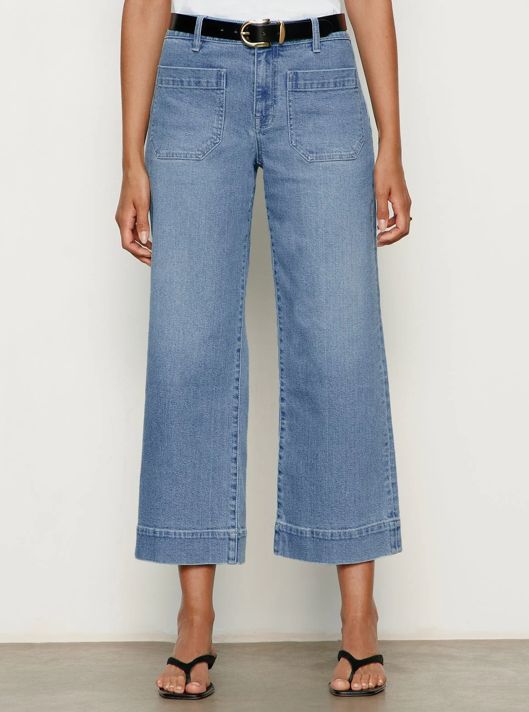 The Marine Wide Leg Crop Jean - Dollface Wash