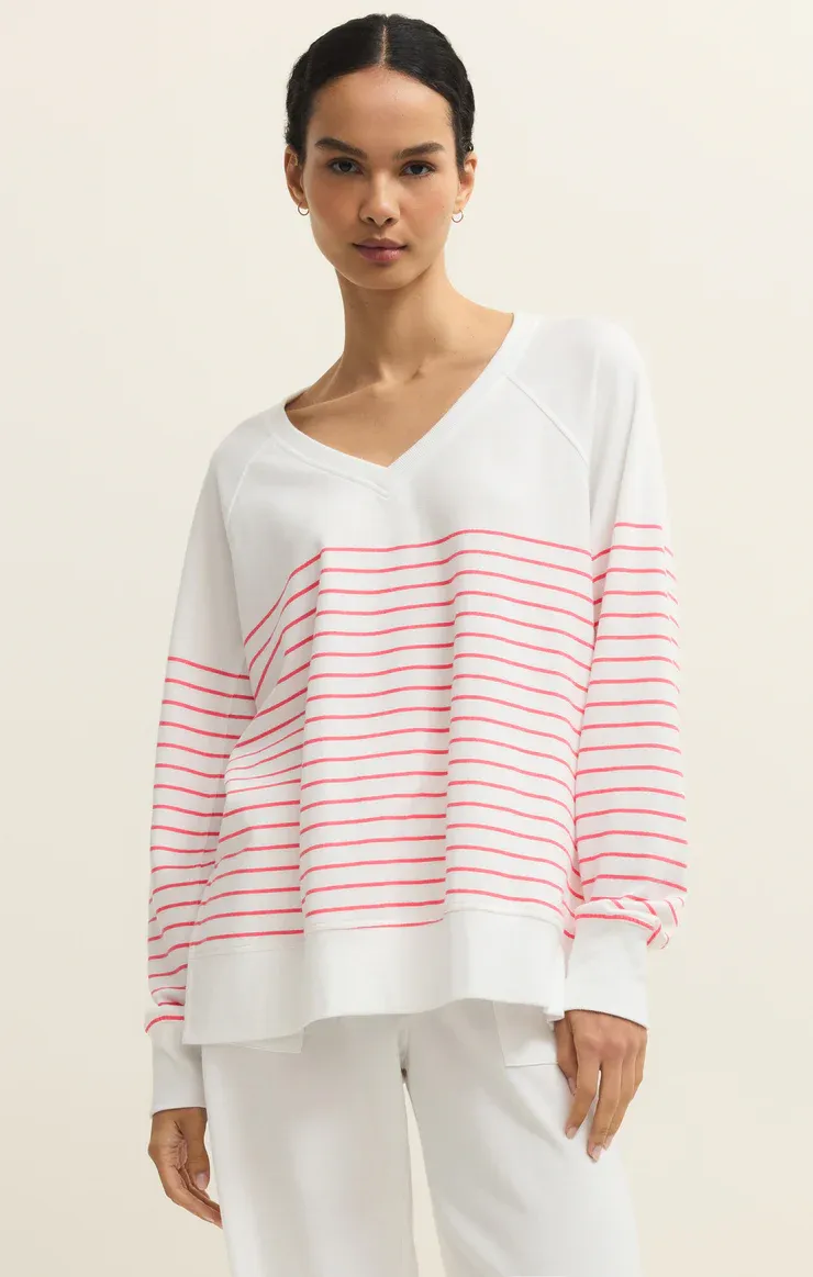 Weekender Stripe V-Neck