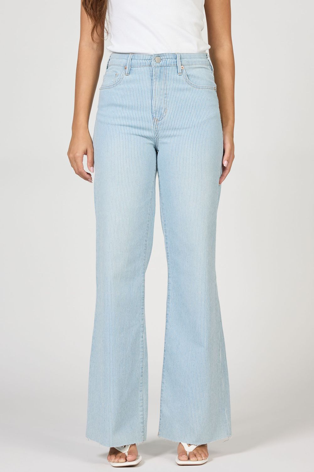 Fiona Wide Leg Jean - Railroad Stripes