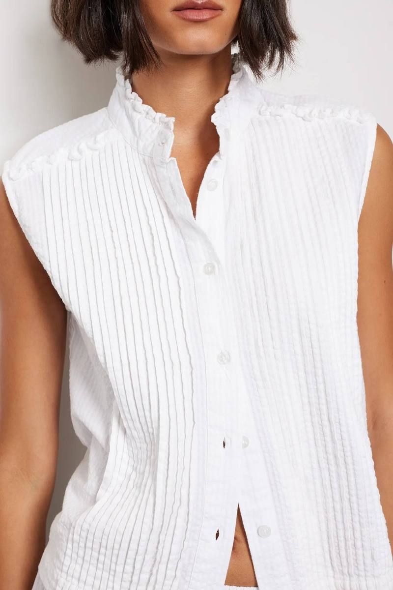 Pintuck Sleeveless Top