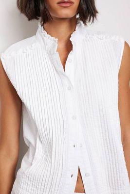 Pintuck Sleeveless Top