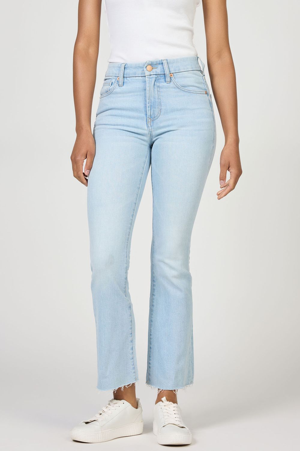 Jeanne MR Cropped Flare Jean - Misty Cloud Wash