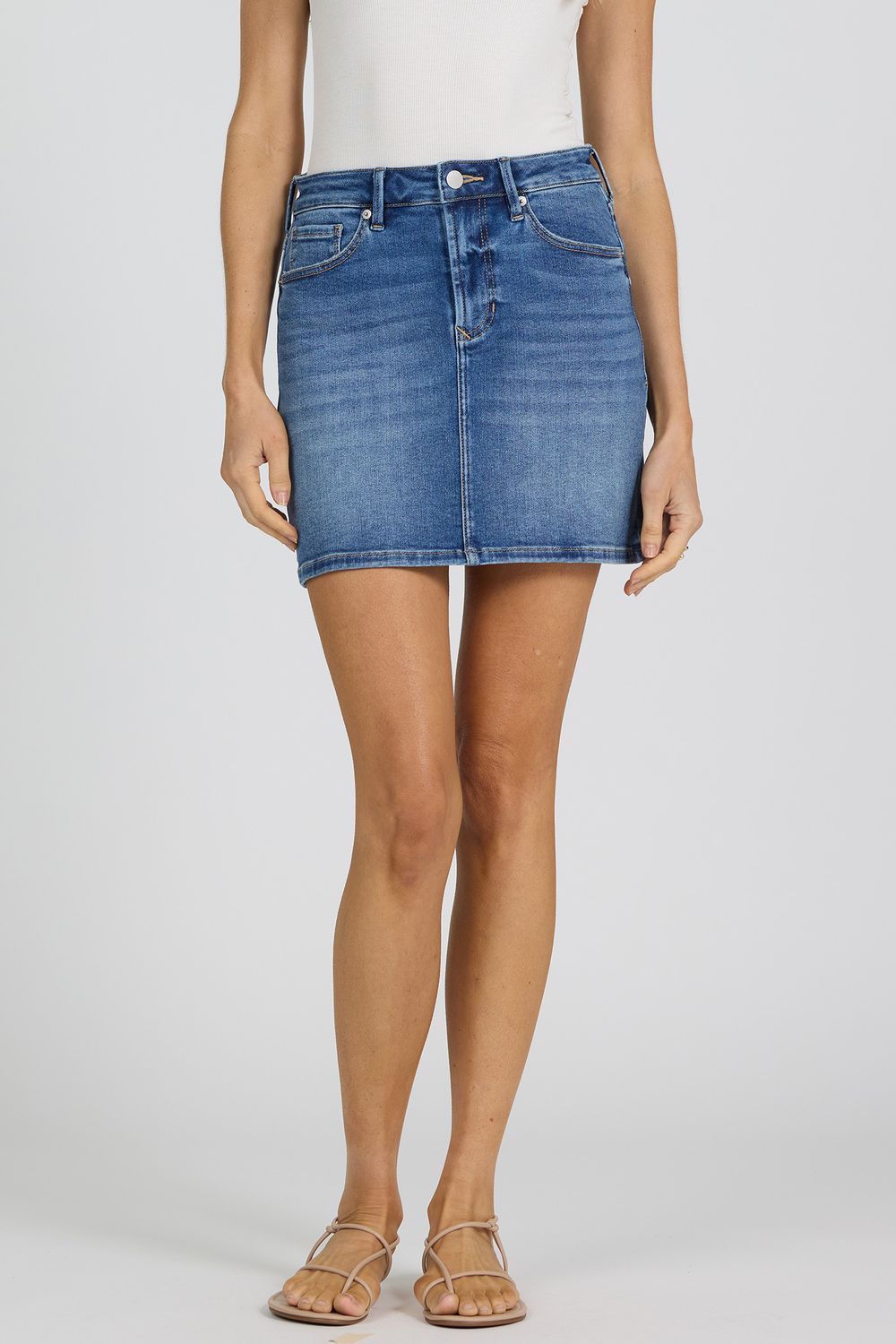 Quinn Denim Skirt - Fog Sky Wash