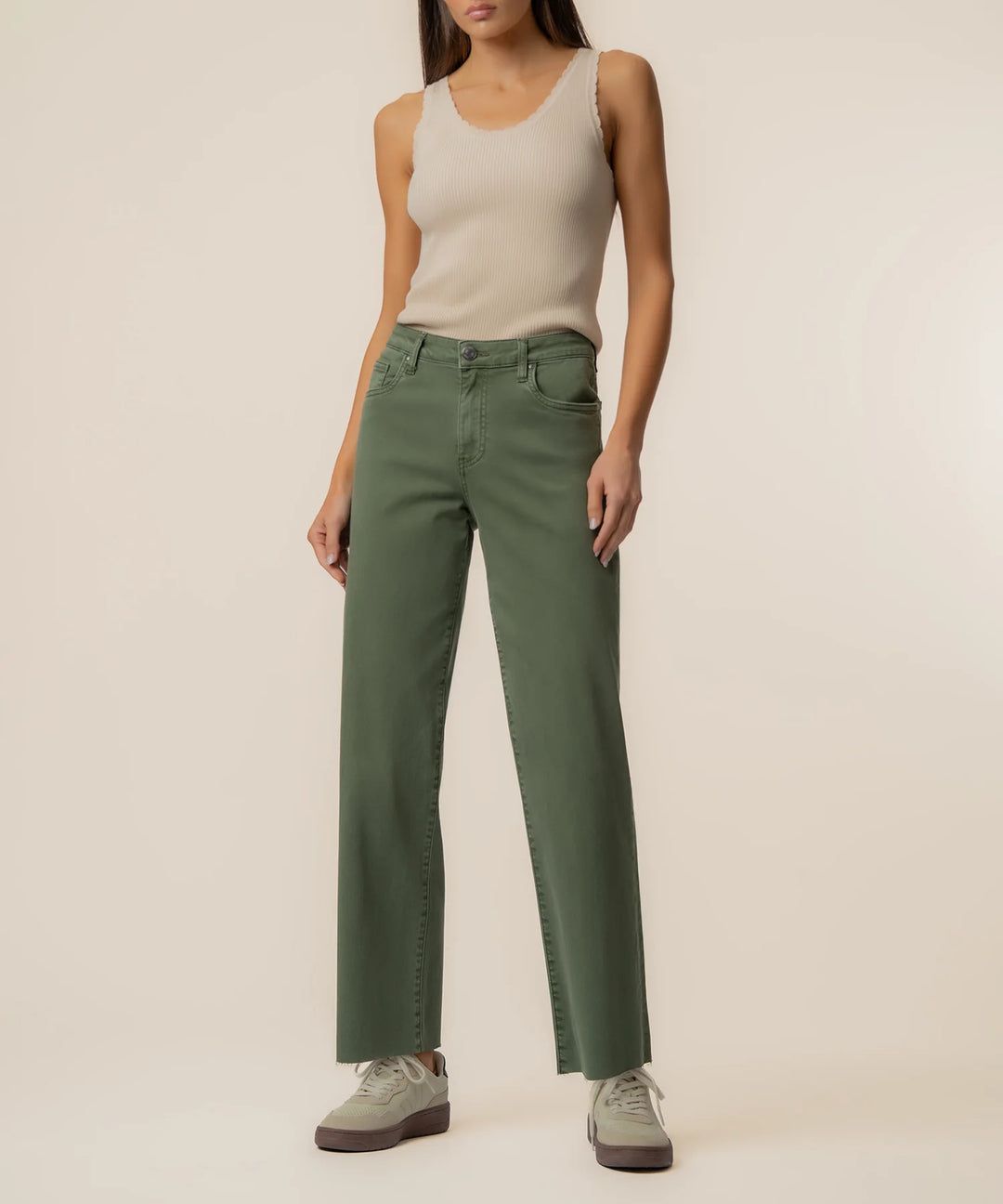 Charlotte HR Wide Leg Jean - Seaweed