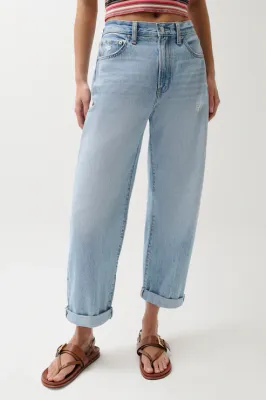 Donny Rolled Hem Boyfriend Jean - Old Blues Wash