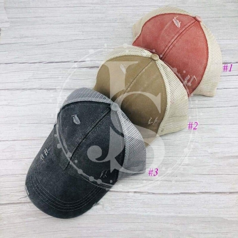 Cross back Ponytail Hat