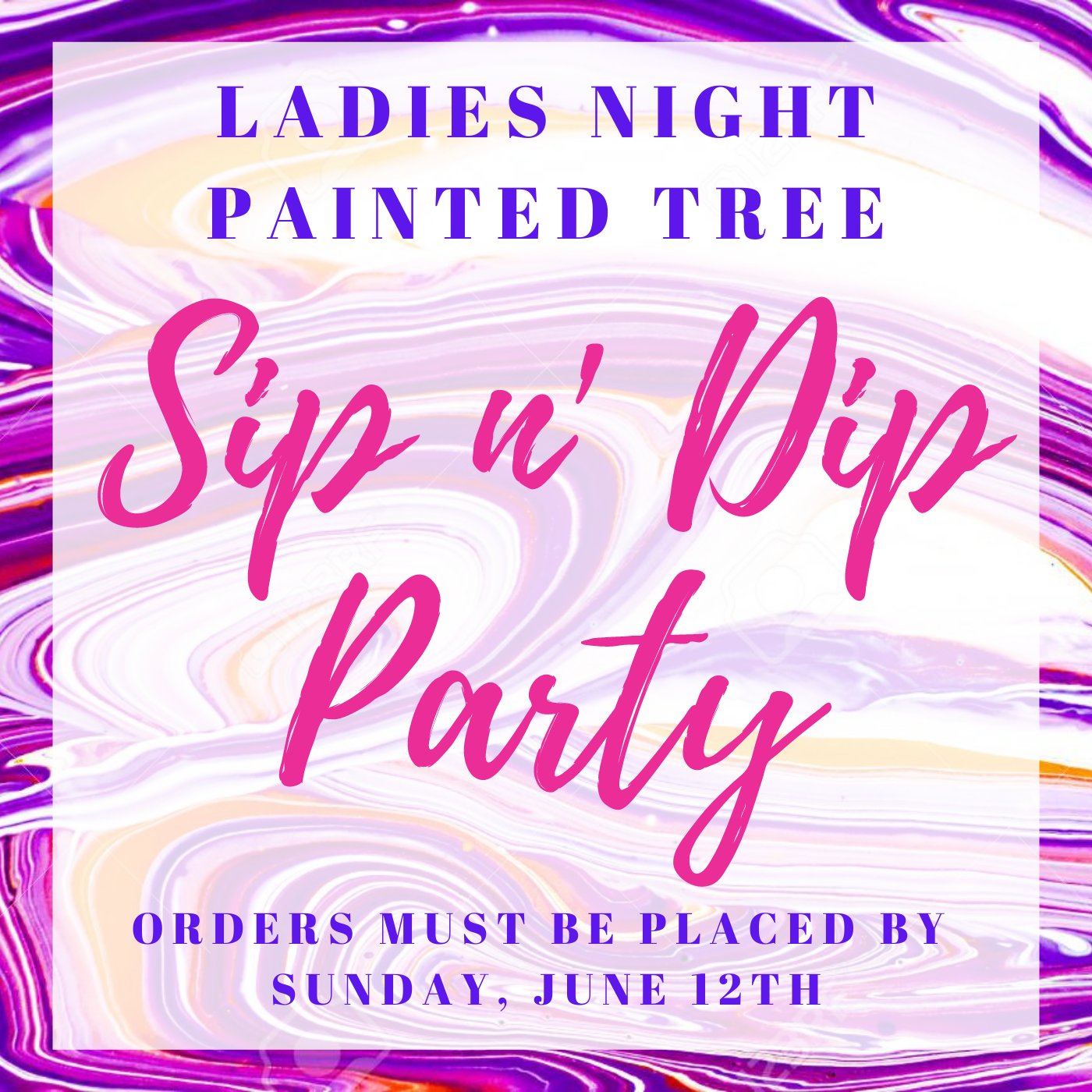 Painted Tree Sip N Dip Party