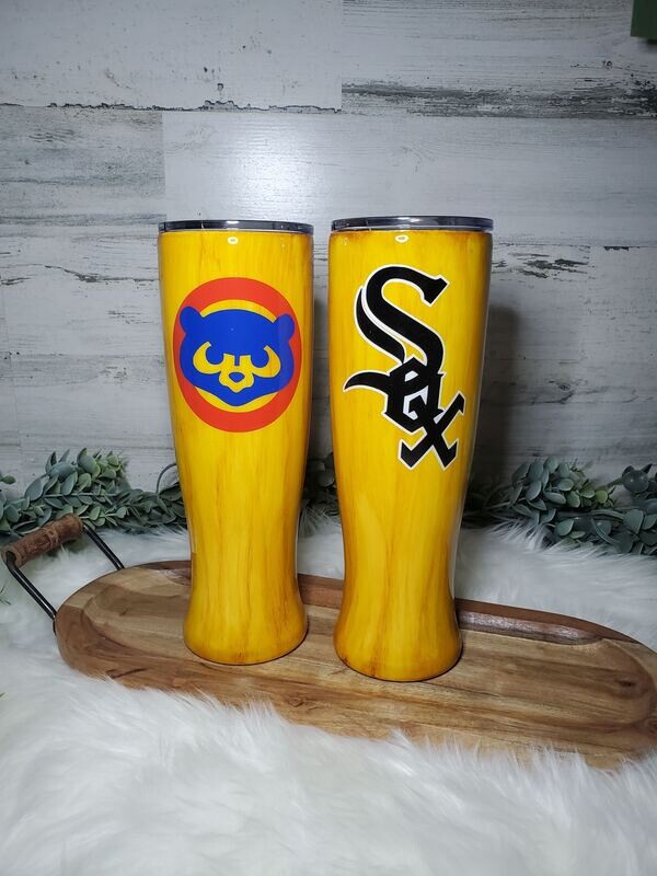 Sports Logo Wood Grain Tumbler