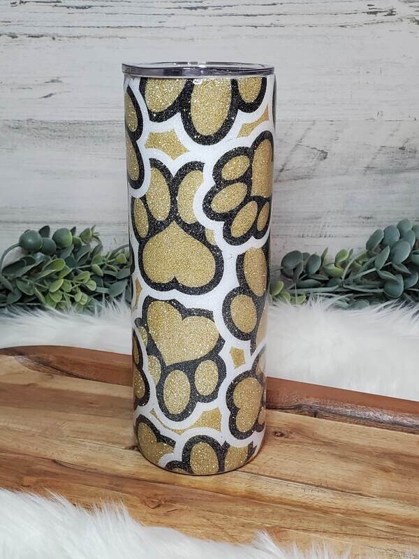 Glitter Burst Paw Tumbler